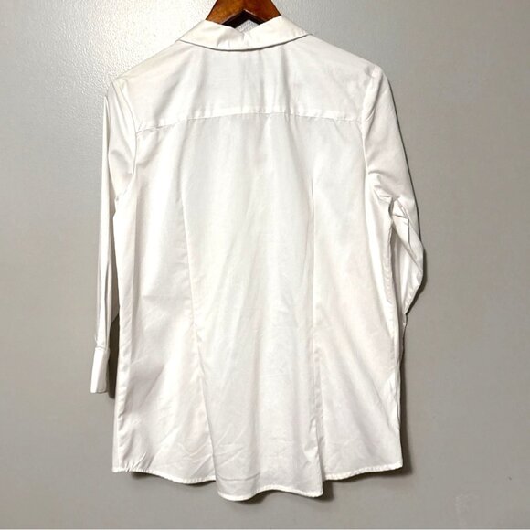 NWT Zac & Rachel White Button-Up Shirt With Rhinestone Embellished Collar L - Picture 4 of 7